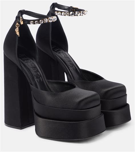 versace black and gold medusa heels|Versace Medusa aevitas heels.